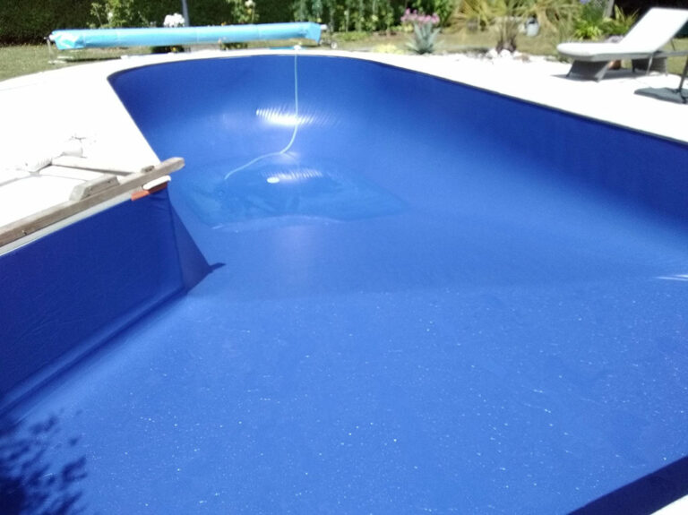 Rénovation piscine liner bleu
